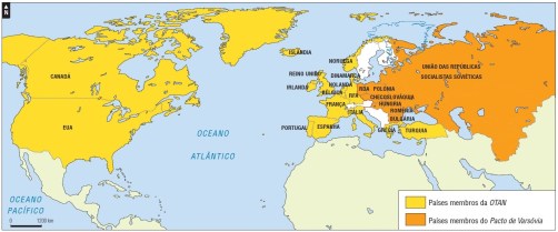Otan e o pacto de Varsóvia, falando assim fica fácil de entender.